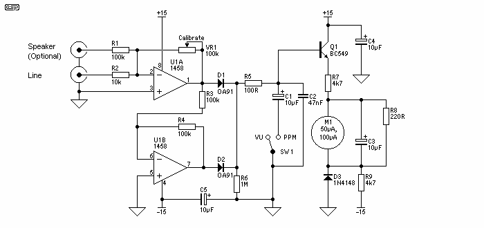 analog vu meter circuit